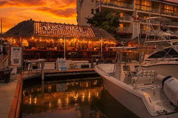 Burger & Fries at Mac's Place, Key West – $11 on the menu