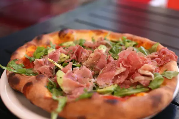Lisa's Mini Pizza at The Fountain Kitchen & Wine Bar, Sarasota – $13 on the menu