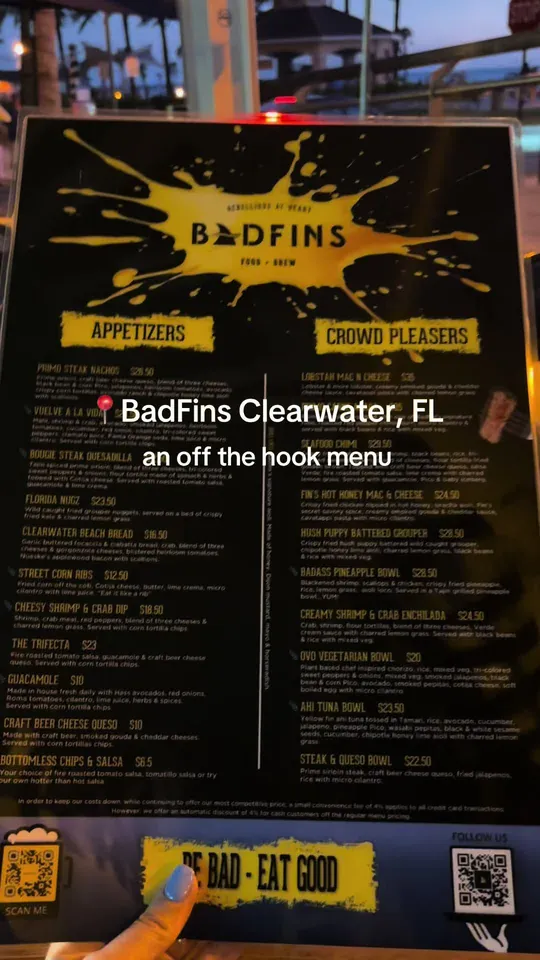 Seafood at Badfins Food + Brew, Clearwater