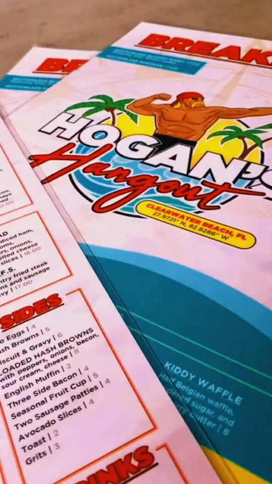 Breakfast at Hogan's Hangout, Clearwater – $3 on the menu