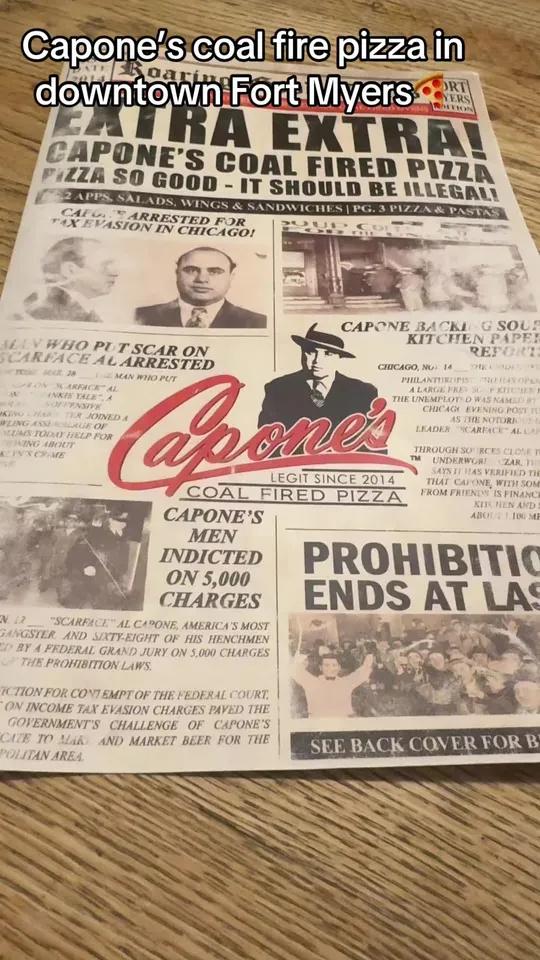 Pizza at Capone's Coal Fired Pizza, Fort Myers – $11 on the menu