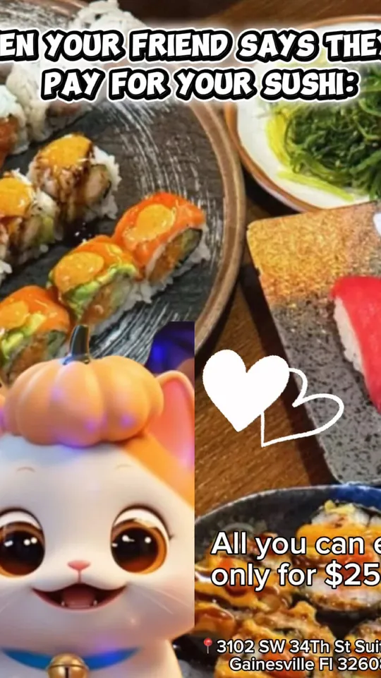 Sushi at Tamaya Sushi, Gainesville – $7.95 on the menu