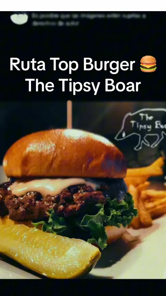 Burger at The Tipsy Boar, Hollywood – $10 on the menu
