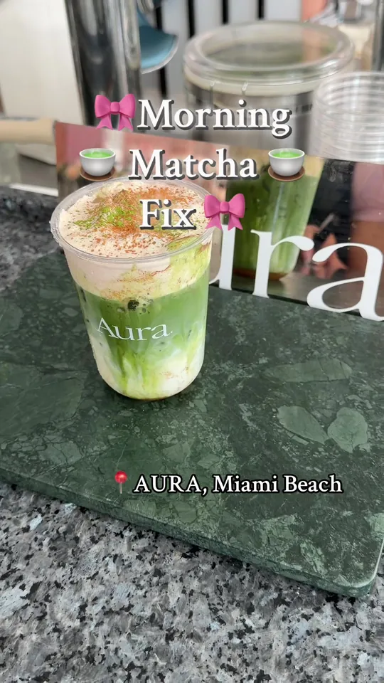 Iced latte at Aura Miami Beach, Miami Beach