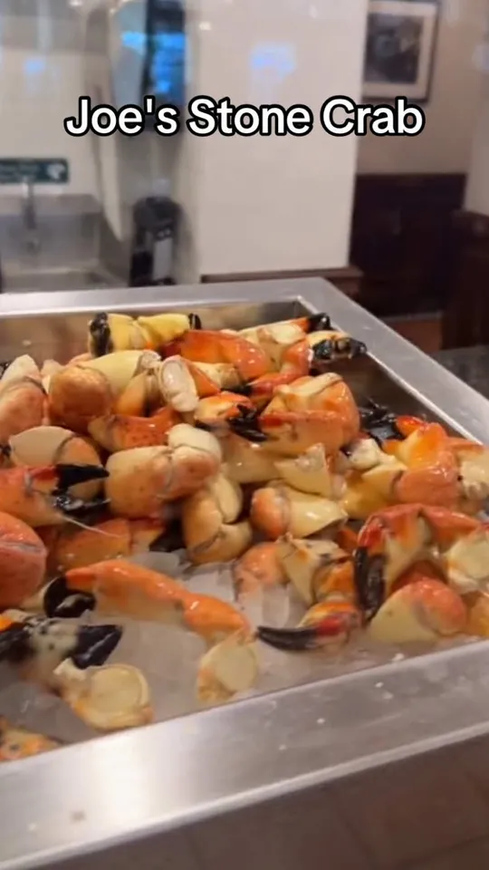 Stone crab at Joe's Stone Crab, Miami Beach – $12.95 on the menu