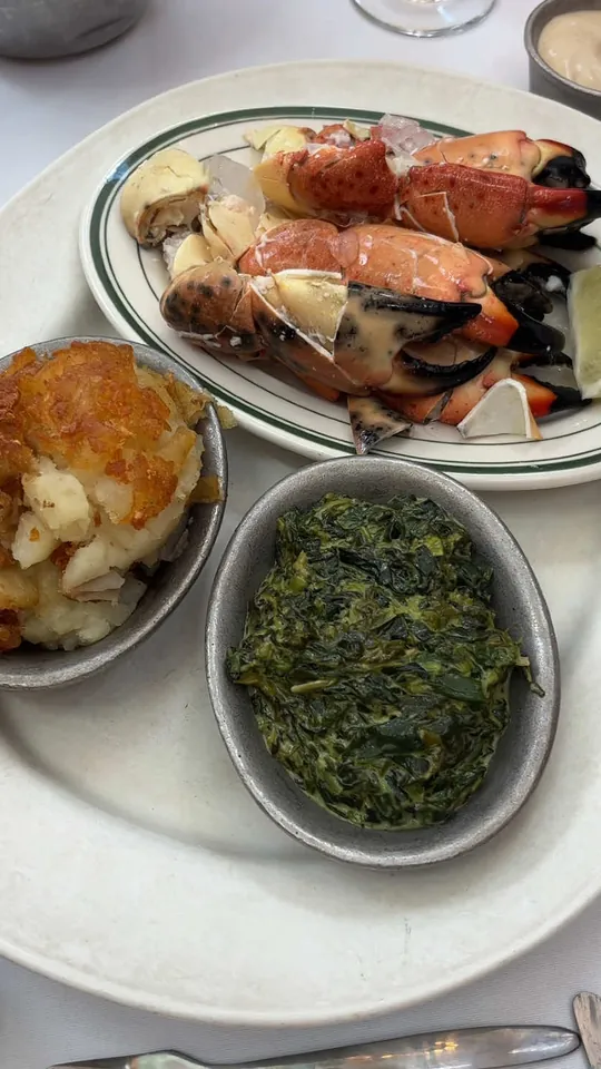 Stone crab at Joe's Stone Crab, Miami Beach – $12.95 on the menu