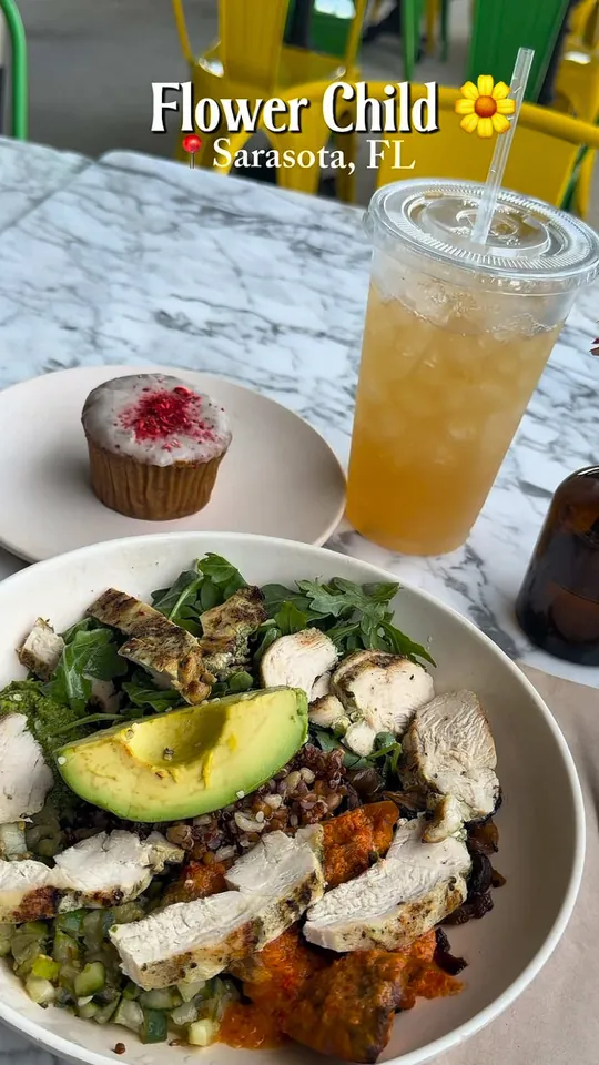 Chicken at Flower Child, Sarasota – $15.75 on the menu