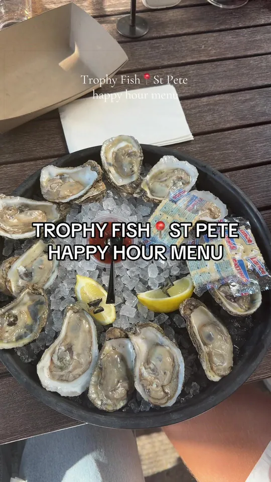 Oysters at Trophy Fish, St. Petersburg – $18 on the menu