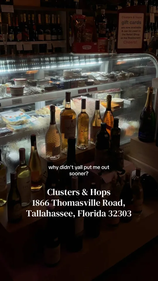 Wine at Clusters & Hops | Wine Bar • Restaurant • Retail Gourmet Shop, Tallahassee